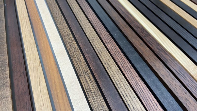 Hard wood samples at SE1 Picture Frames, hand sanded, stained and waxed to various finishes
